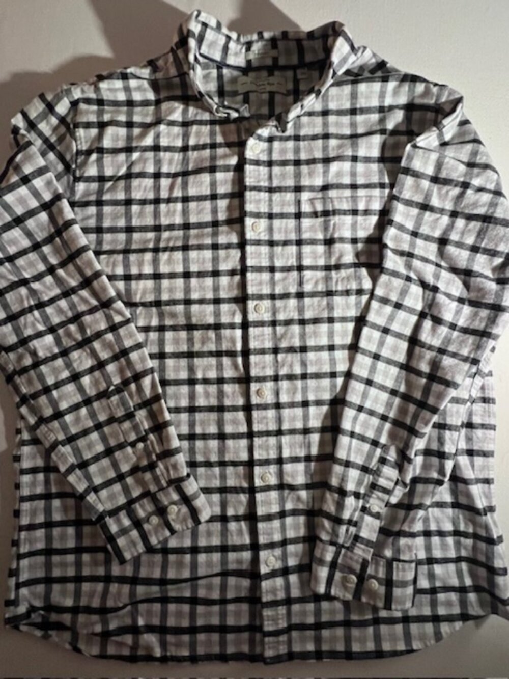 Hawker Rye stretch long sleeve oxford shirt classic checkered plaid Men's XL